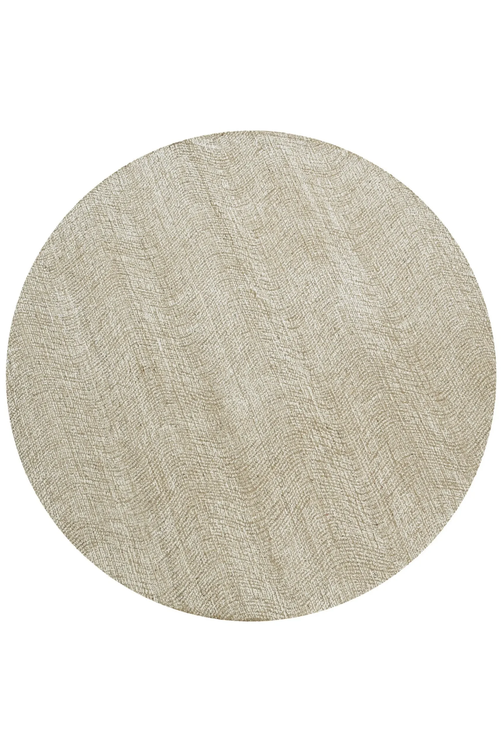Kurzflor Teppich Rund Sand Beige aus Schurwolle "Hamptons THIRTEEN" WECONhome