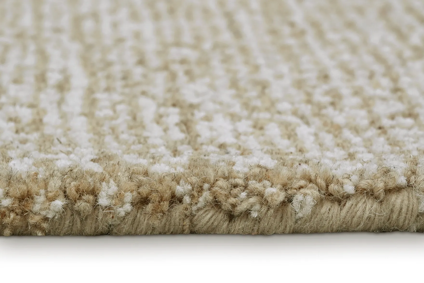 Kurzflor Teppich Rund Sand Beige aus Schurwolle "Hamptons THIRTEEN" WECONhome