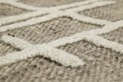 Kurzflor Teppich Rund Taupe meliert 