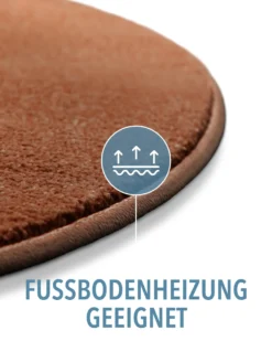 Kurzflorteppich Rund Ziegel Rot "Montepulciano" Homie Living