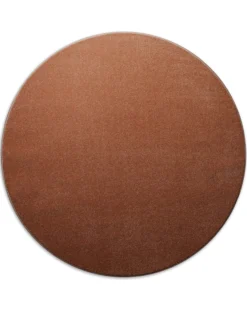 Kurzflorteppich Rund Ziegel Rot