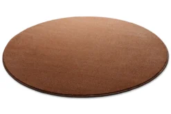 Kurzflorteppich Rund Ziegel Rot