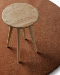 Kurzflorteppich Rund Ziegel Rot