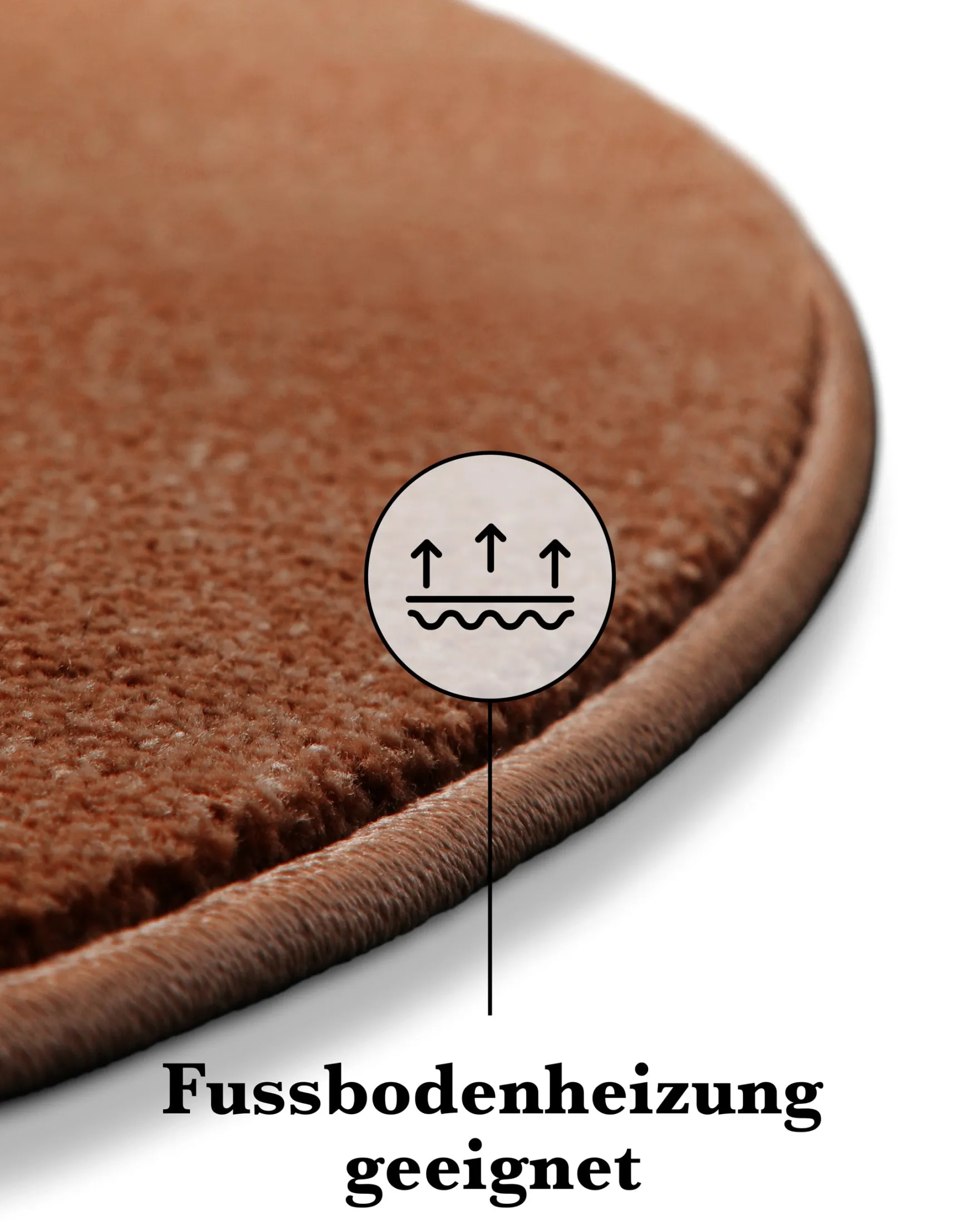 Kurzflorteppich Rund Ziegel Rot "Freja" WECONhome Basics