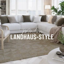 Kurzflor Teppich Sand Beige aus Schurwolle "Hamptons THIRTYSEVEN" WECONhome