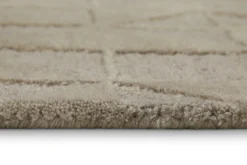 Kurzflor Teppich Sand Beige aus Schurwolle 