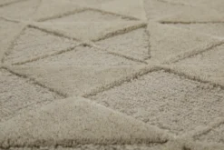 Kurzflor Teppich Sand Beige aus Schurwolle 