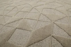 Kurzflor Teppich Sand Beige aus Schurwolle 