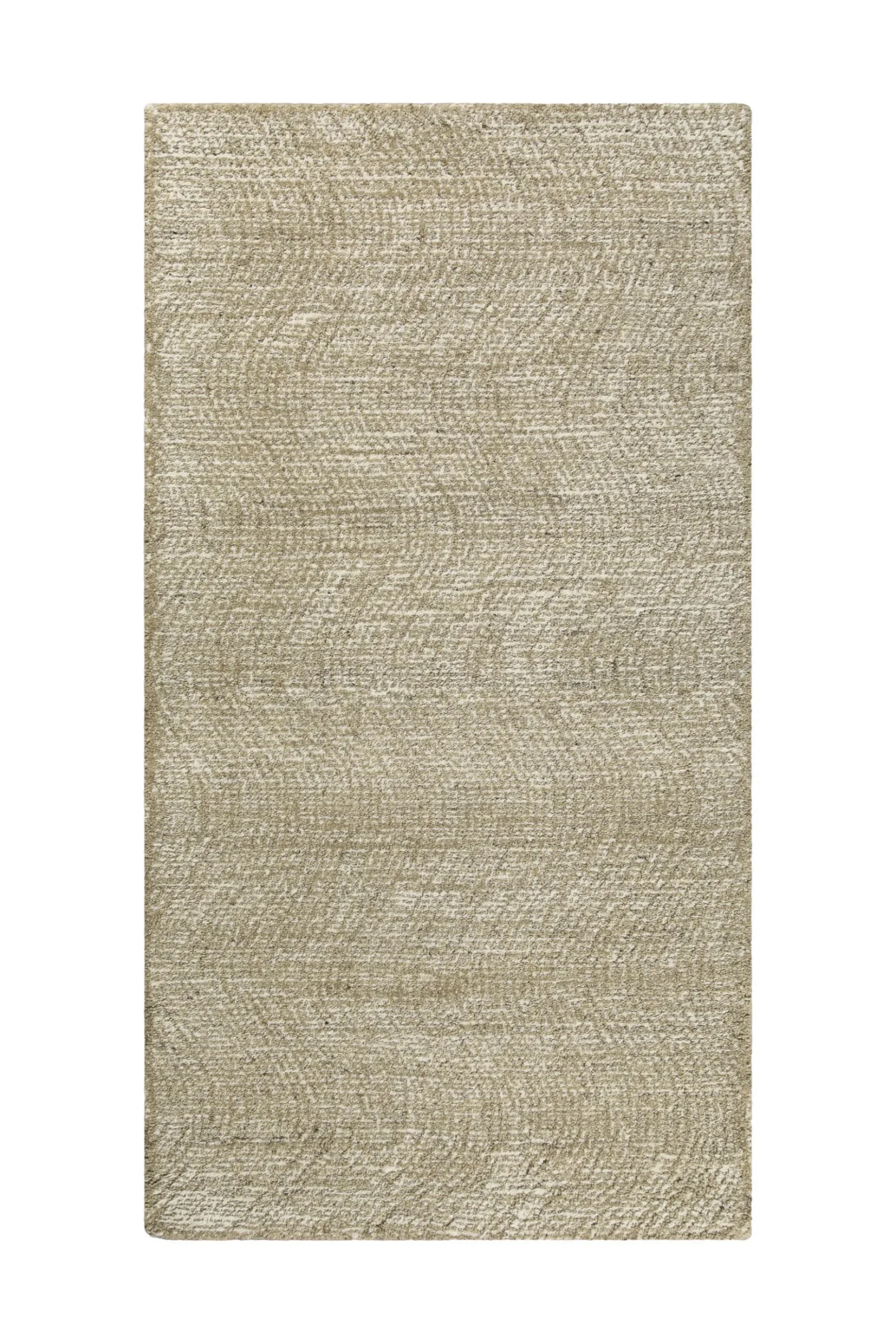 Kurzflor Teppich Sand Beige aus Schurwolle "Hamptons THIRTEEN" WECONhome
