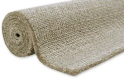 Kurzflor Teppich Sand Beige aus Schurwolle