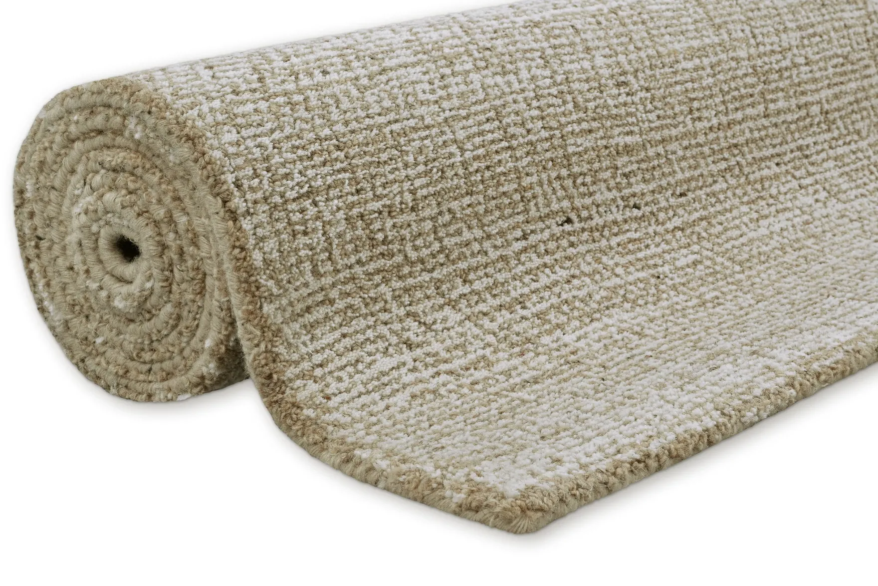 Kurzflor Teppich Sand Beige aus Schurwolle "Hamptons THIRTEEN" WECONhome