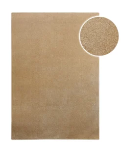 Kurzflorteppich Sand Beige 