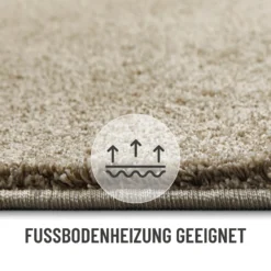 Kurzflorteppich Sand Beige 