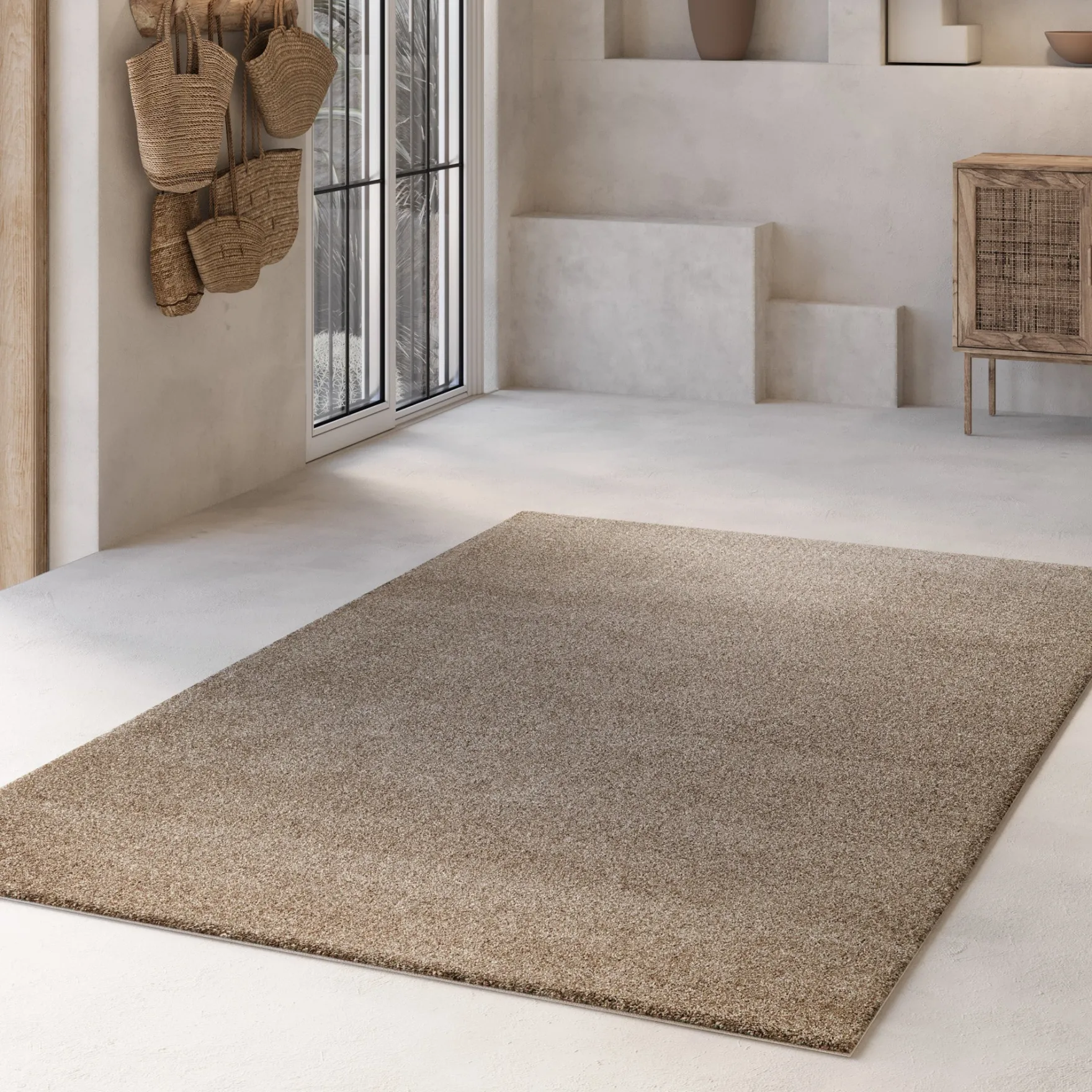 Kurzflorteppich Sand Beige "Nova" WECONhome Basics