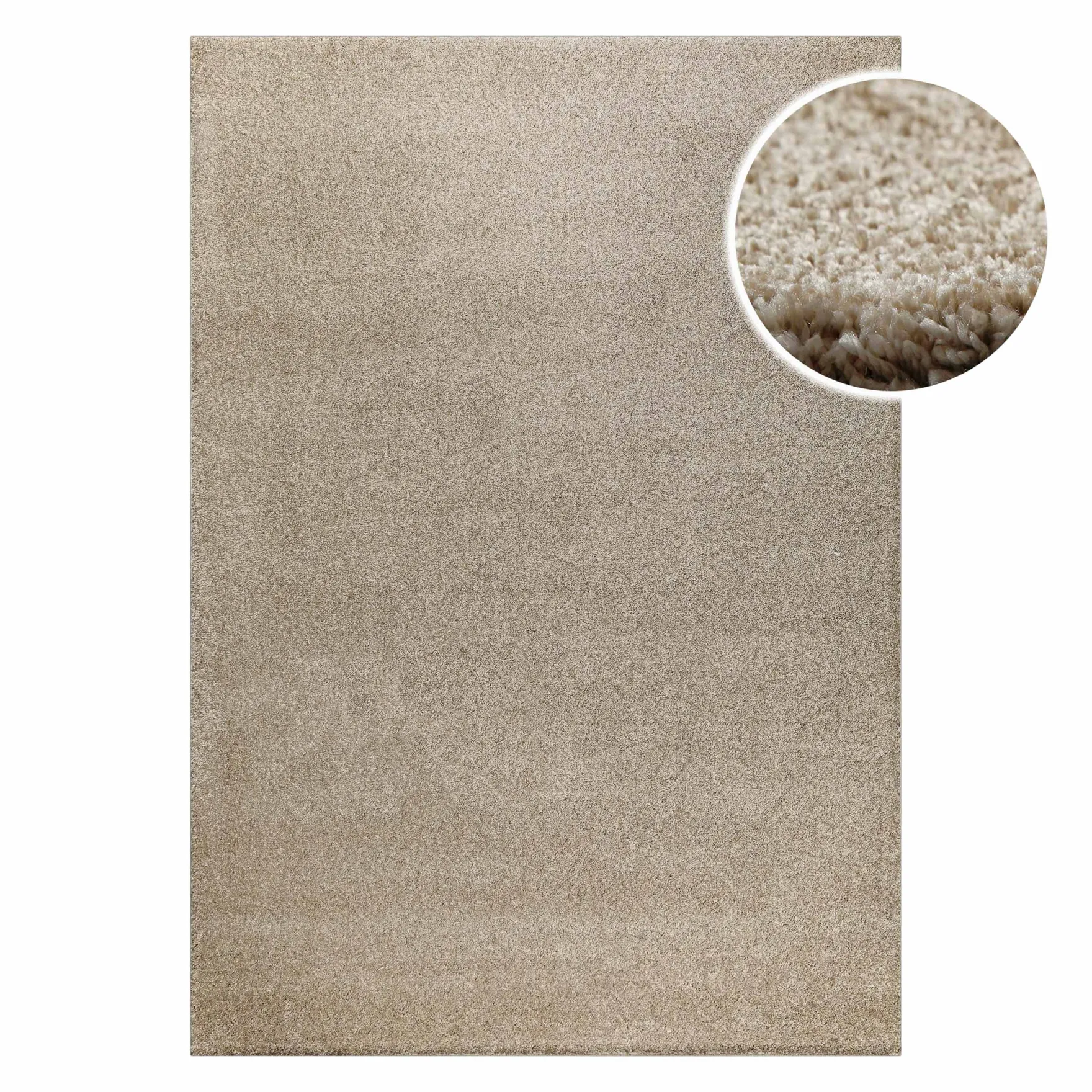 Kurzflorteppich Sand Beige "Nova" WECONhome Basics