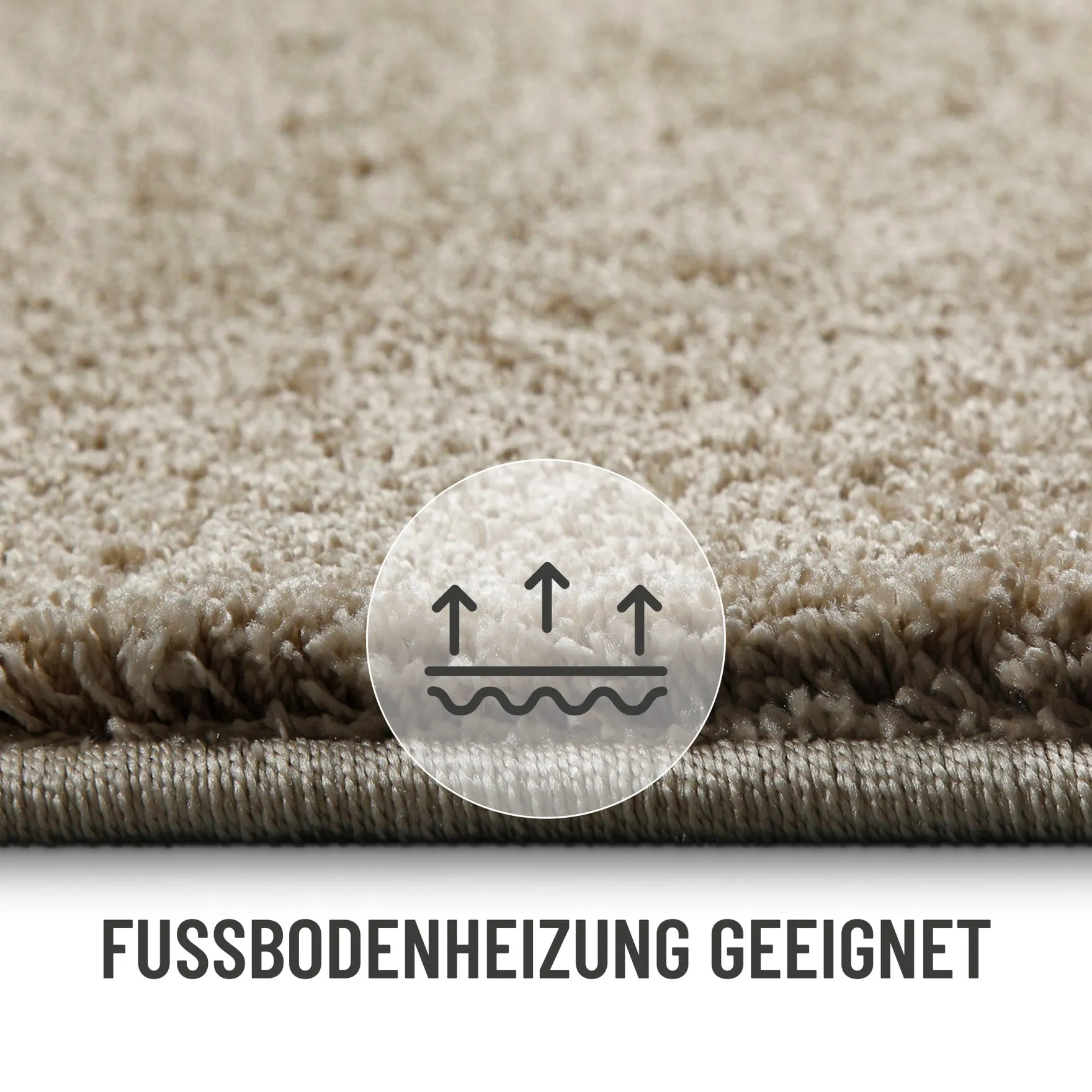 Kurzflorteppich Sand Beige "Nova" WECONhome Basics