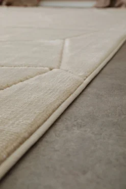 Kurzflorteppich Sand Beige 