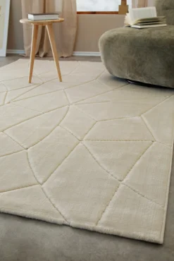 Kurzflorteppich Sand Beige 