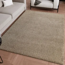 Kurzflorteppich Sand Beige 