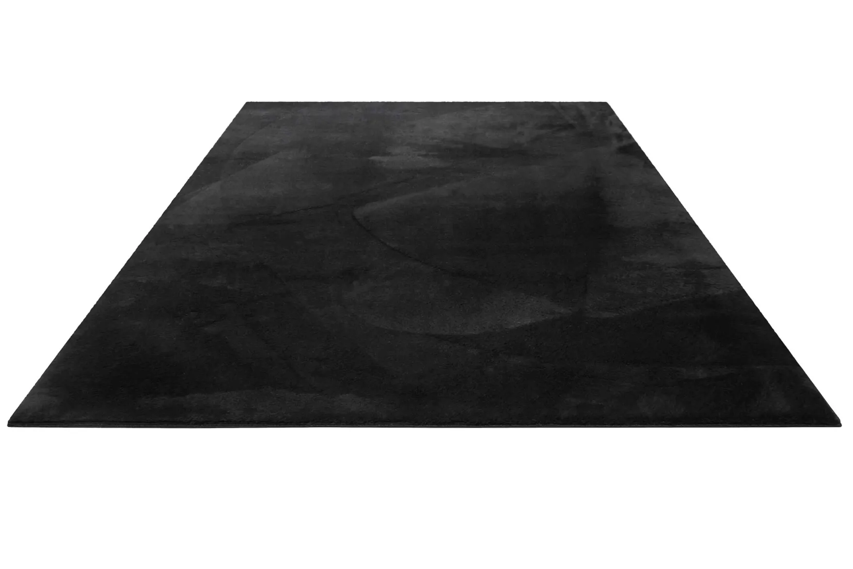Kurzflor-Teppich Schwarz soft & weich "Lago" Homie Living