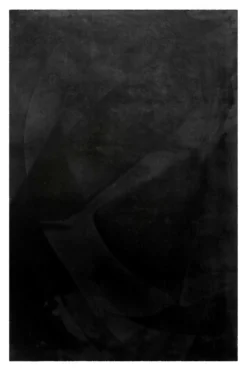 Kurzflor-Teppich Schwarz soft & weich