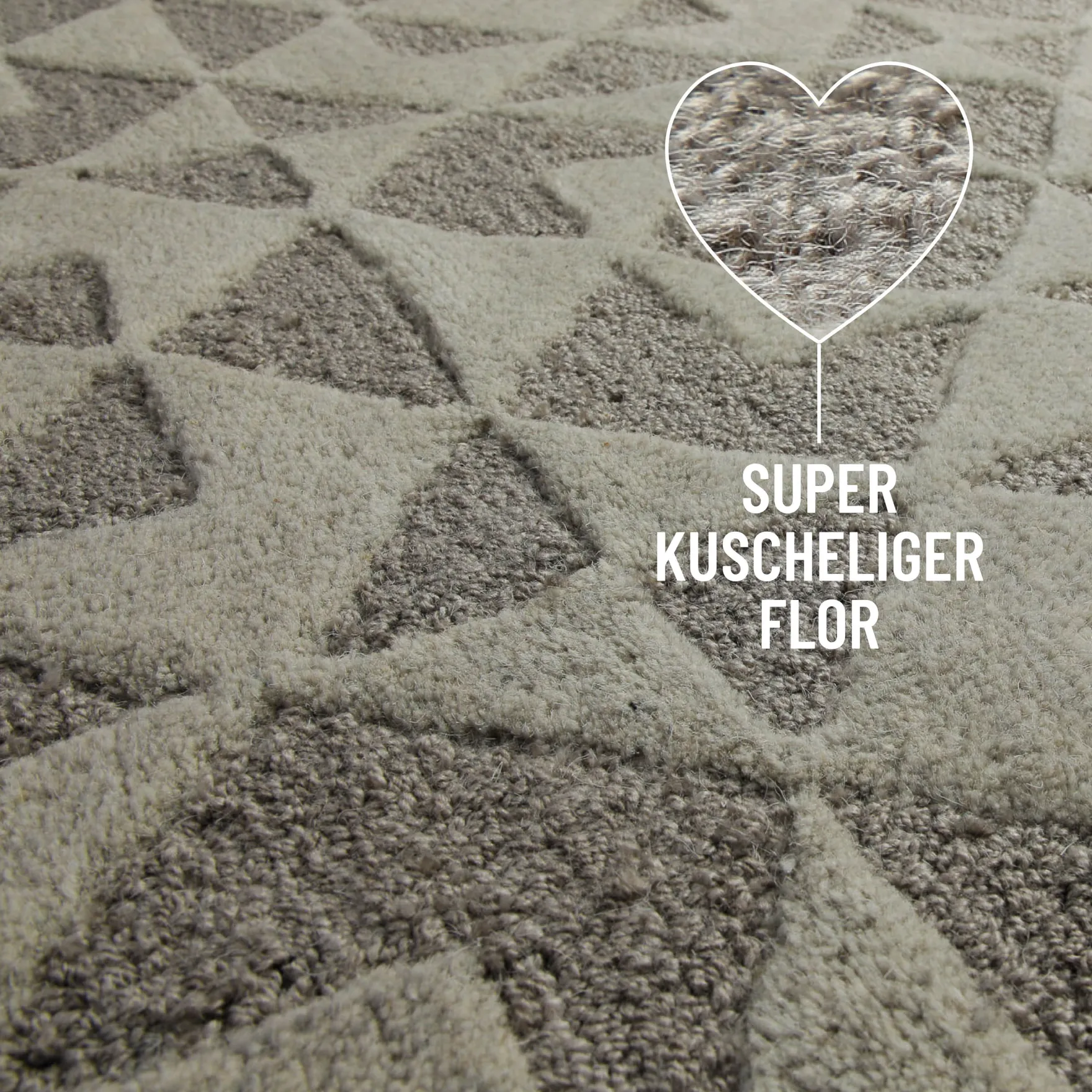 Kurzflorteppich Taupe "Downtown" WECONhome