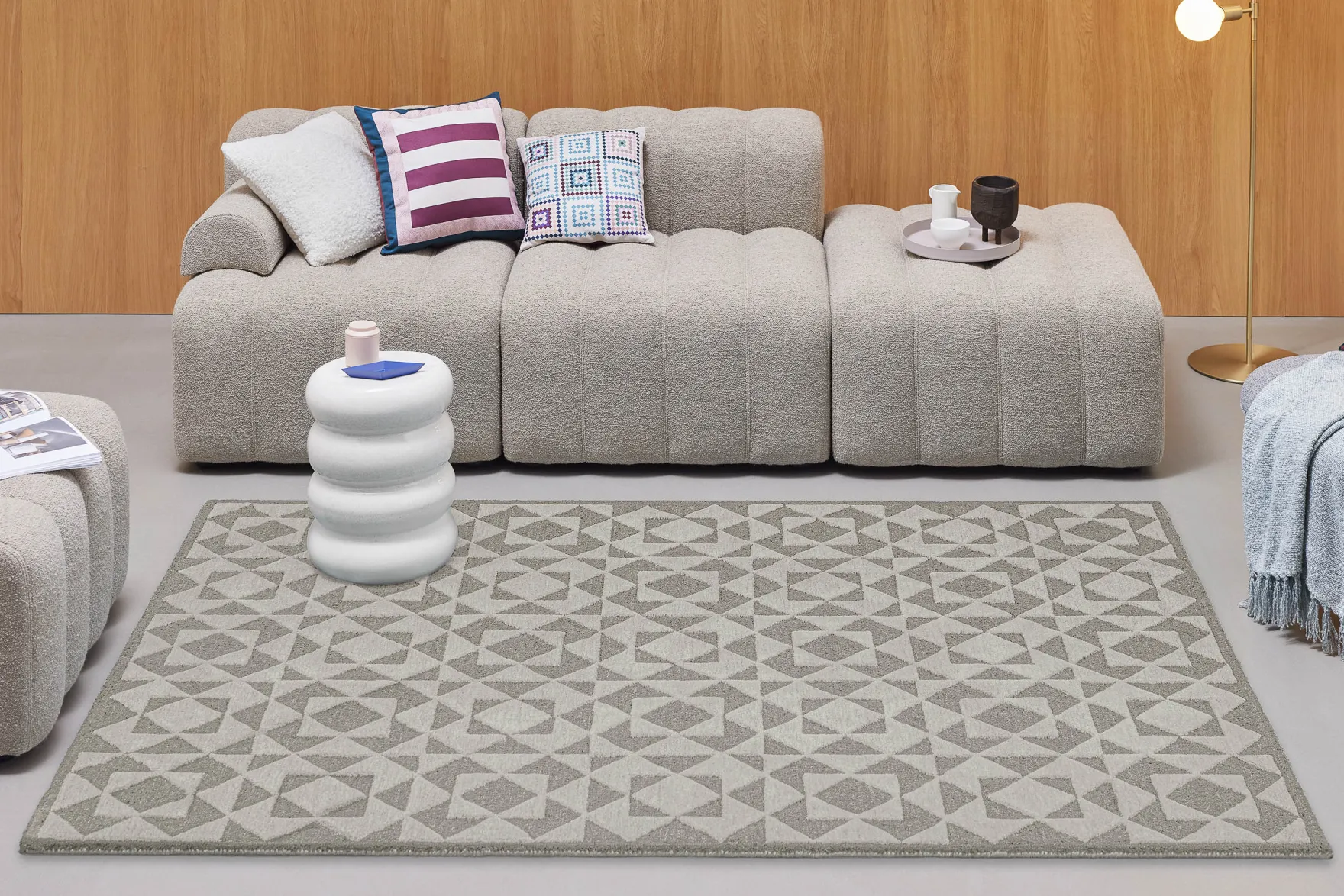 Kurzflorteppich Taupe "Downtown" WECONhome