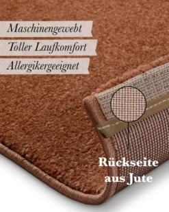 Kurzflorteppich Ziegel Rot