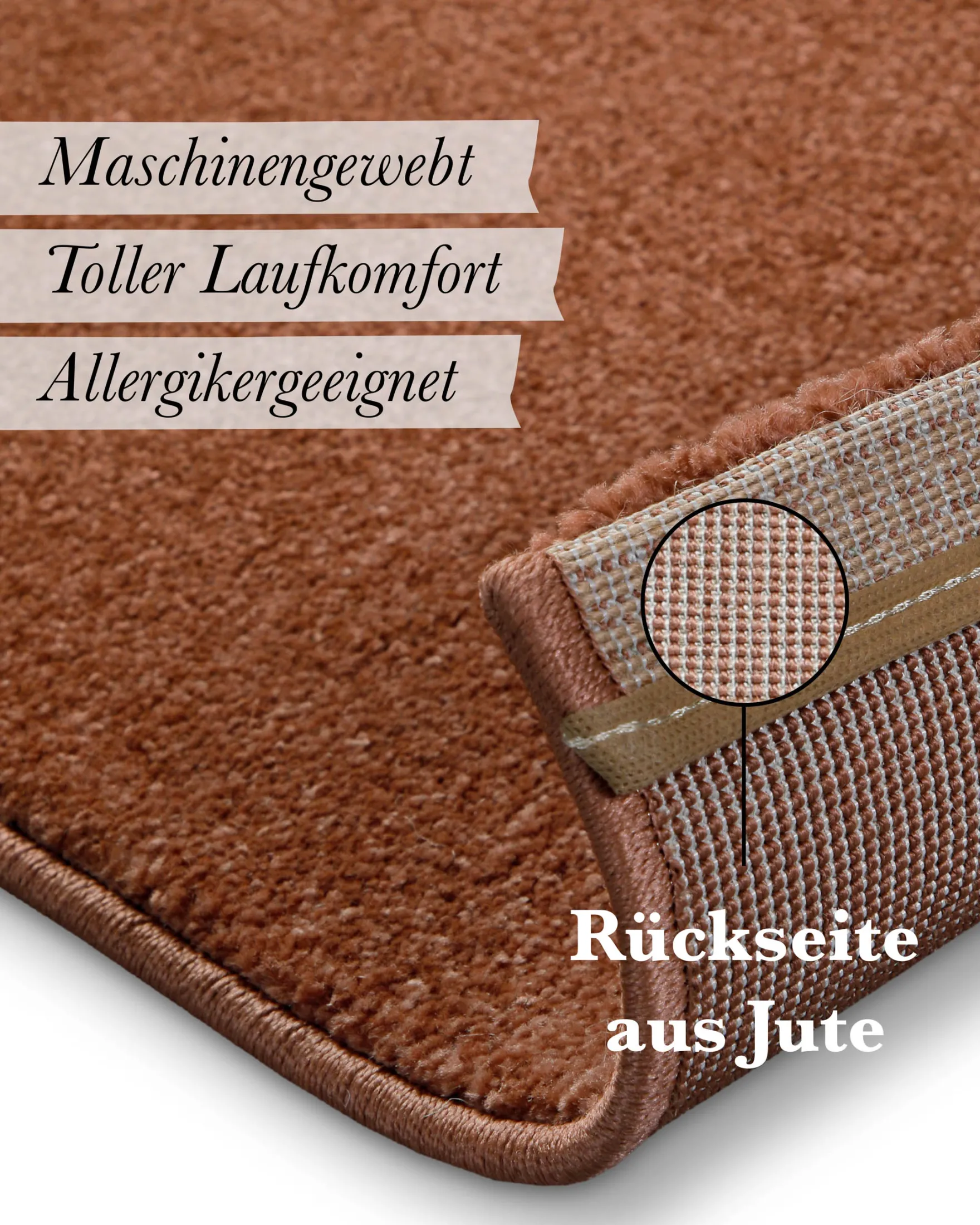 Kurzflorteppich Ziegel Rot "Freja" WECONhome Basics