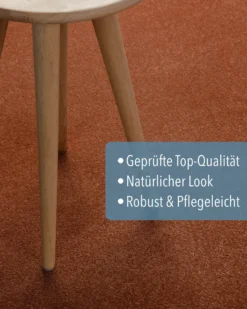Kurzflorteppich Ziegel Rot