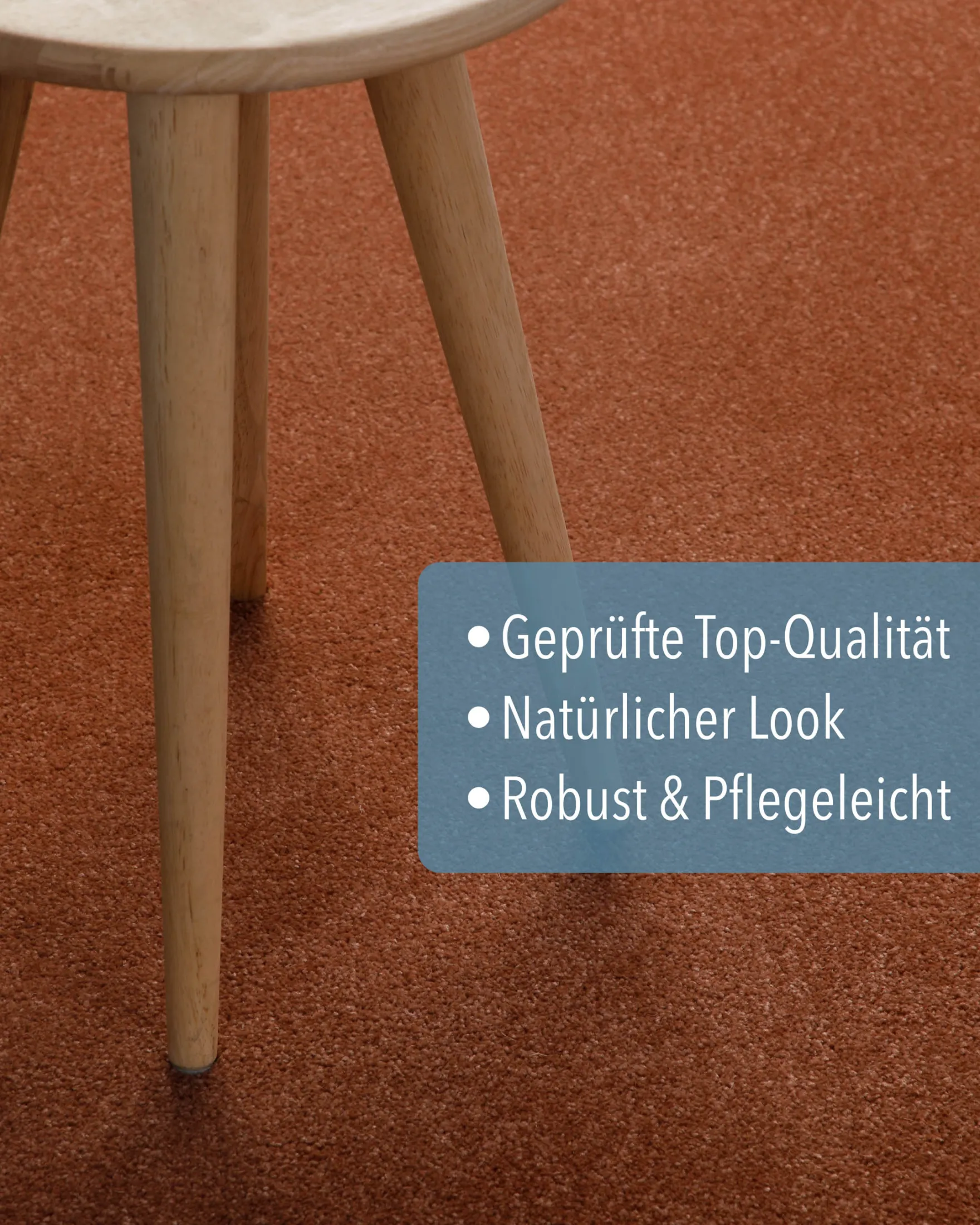 Kurzflorteppich Ziegel Rot "Montepulciano" Homie Living