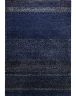Marineblau im Streifenlauf -Handtuft 160 x 230 cm