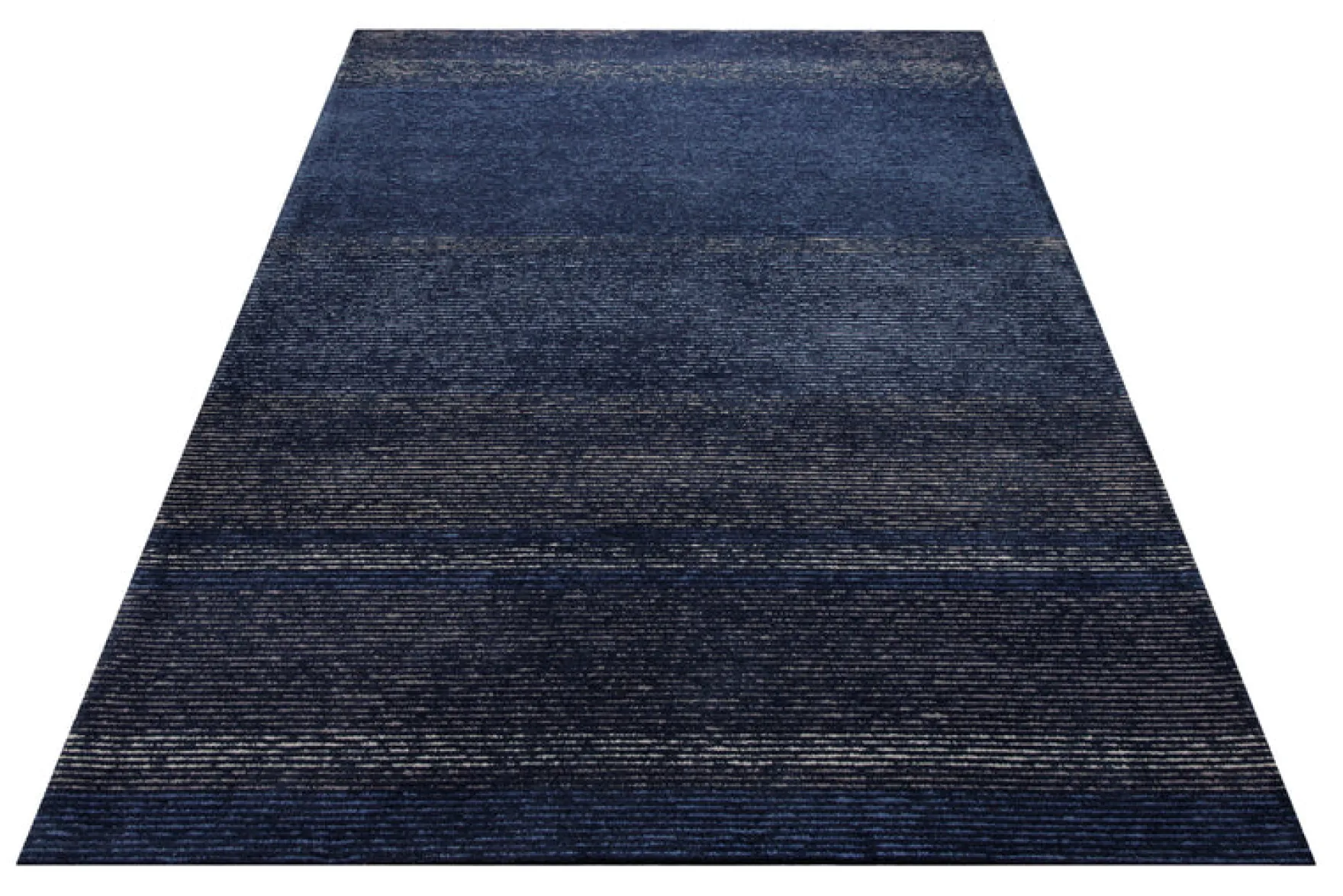 Marineblau im Streifenlauf -Handtuft 160 x 230 cm