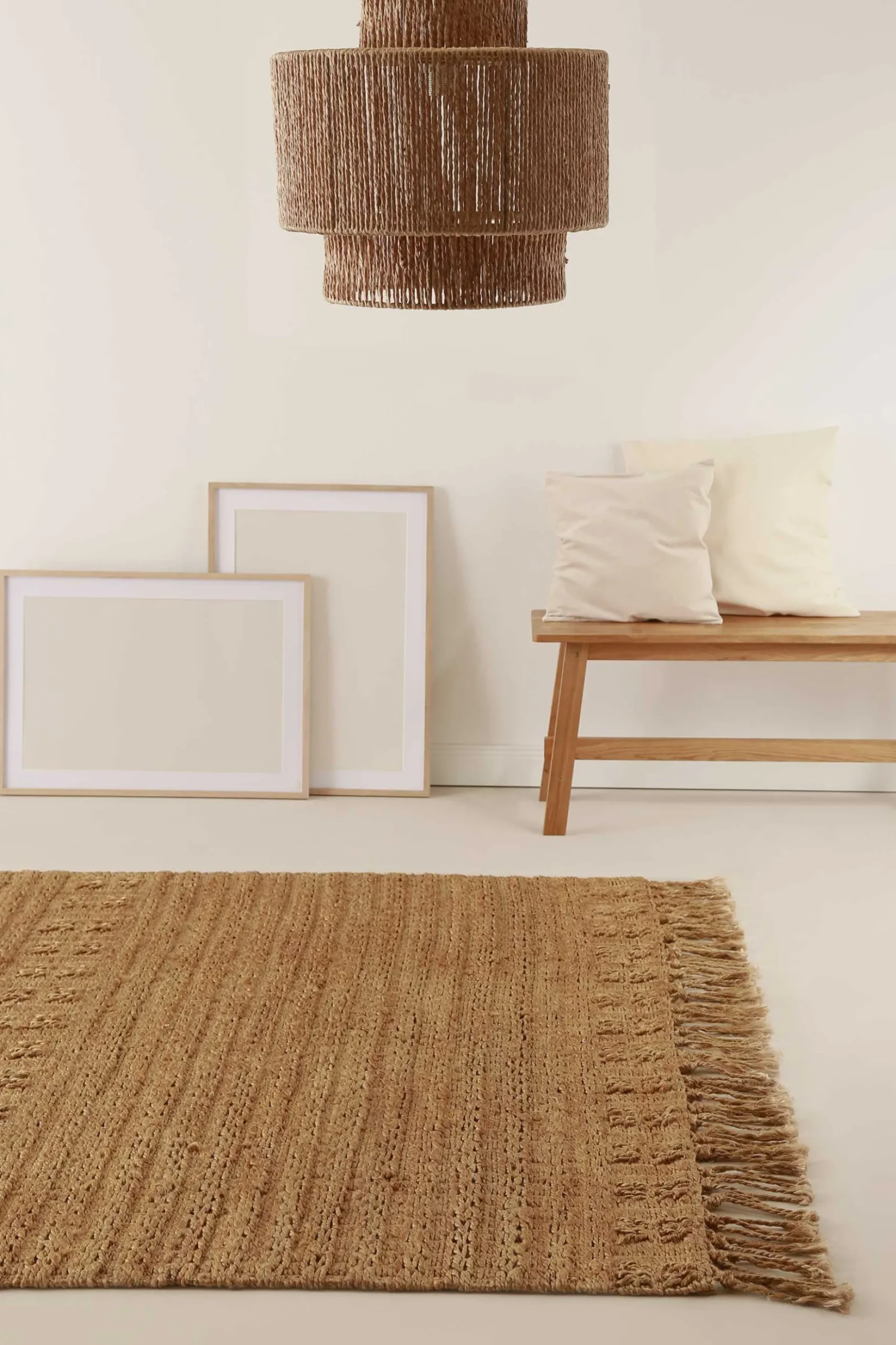 Nachhaltiger Teppich Naturfarben aus Jute "Marseille" Green Looop