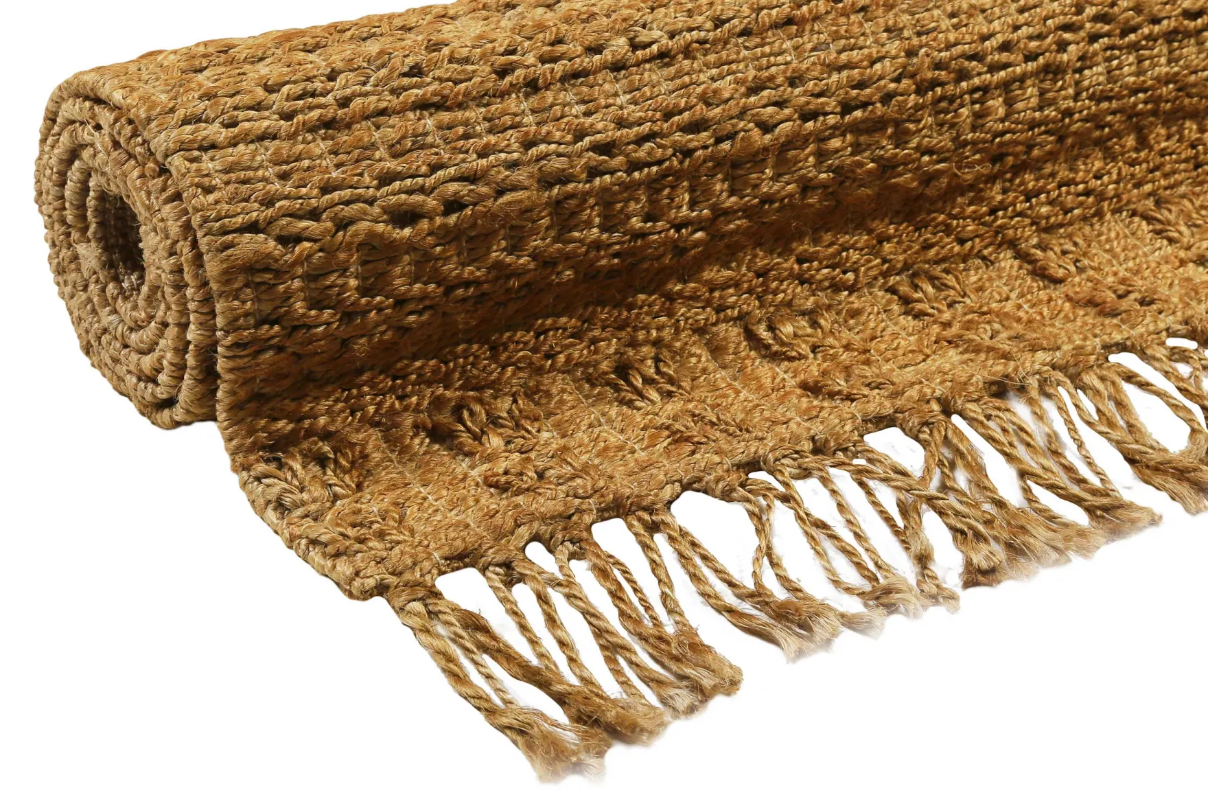 Nachhaltiger Teppich Naturfarben aus Jute "Marseille" Green Looop