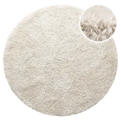 Nachhaltiger Teppich Rund Creme Beige soft & weich "Matteo" Homie Living