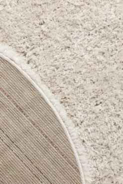 Nachhaltiger Teppich Rund Creme Beige soft & weich
