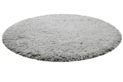 Nachhaltiger Teppich Rund Grau Silber soft & weich "Matteo" Homie Living