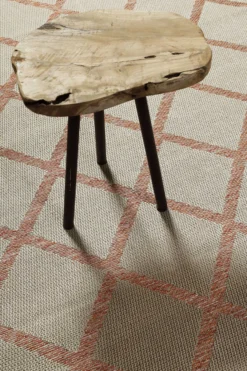 Outdoor Teppich Beige Rot "Bergamo" Homie Living