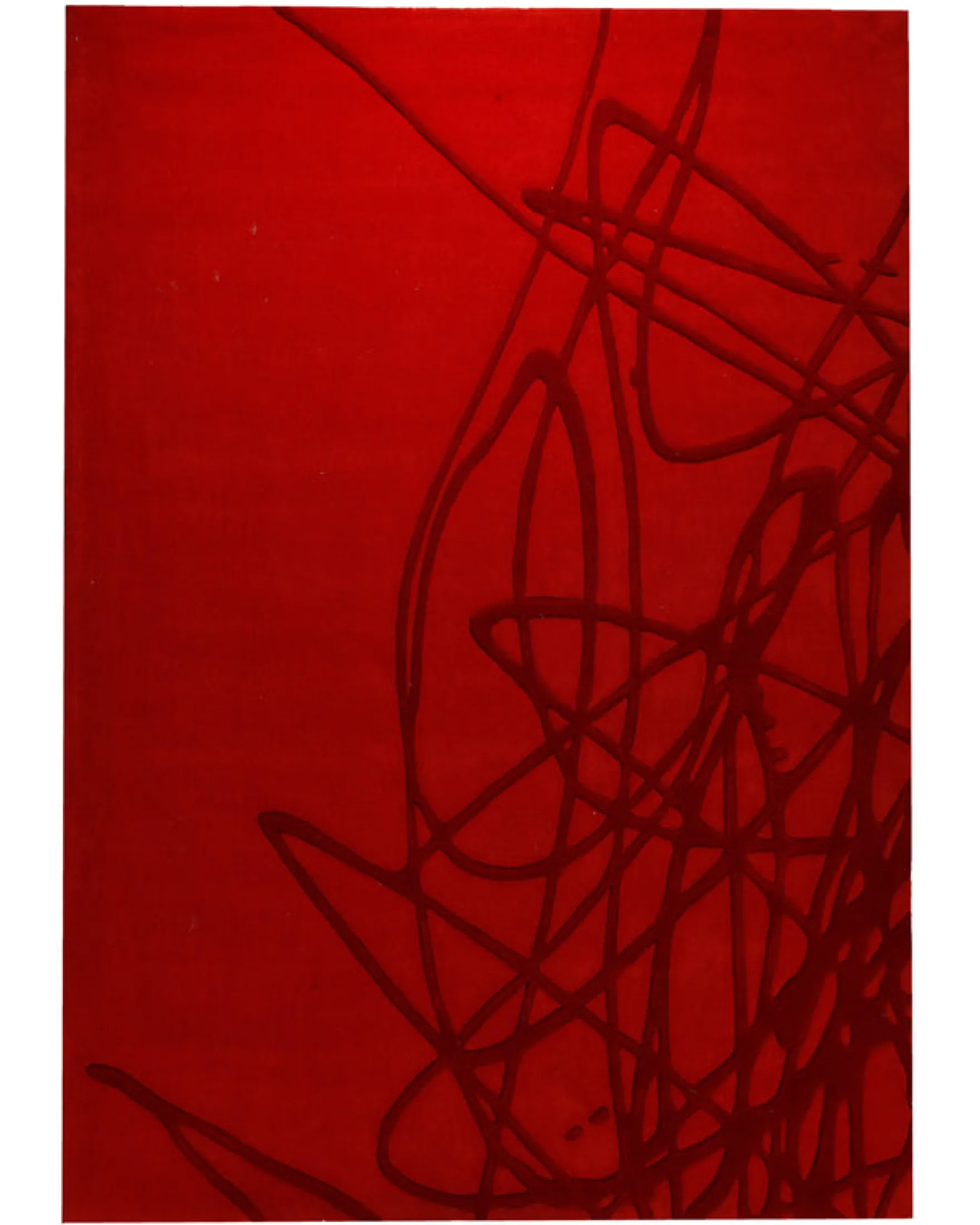 Rot auf Rot - Handtuft Wolle 160 x 230 cm