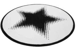 Runder Webteppich schwarz weiß B-Ware "Walk of Fame" WECONhome