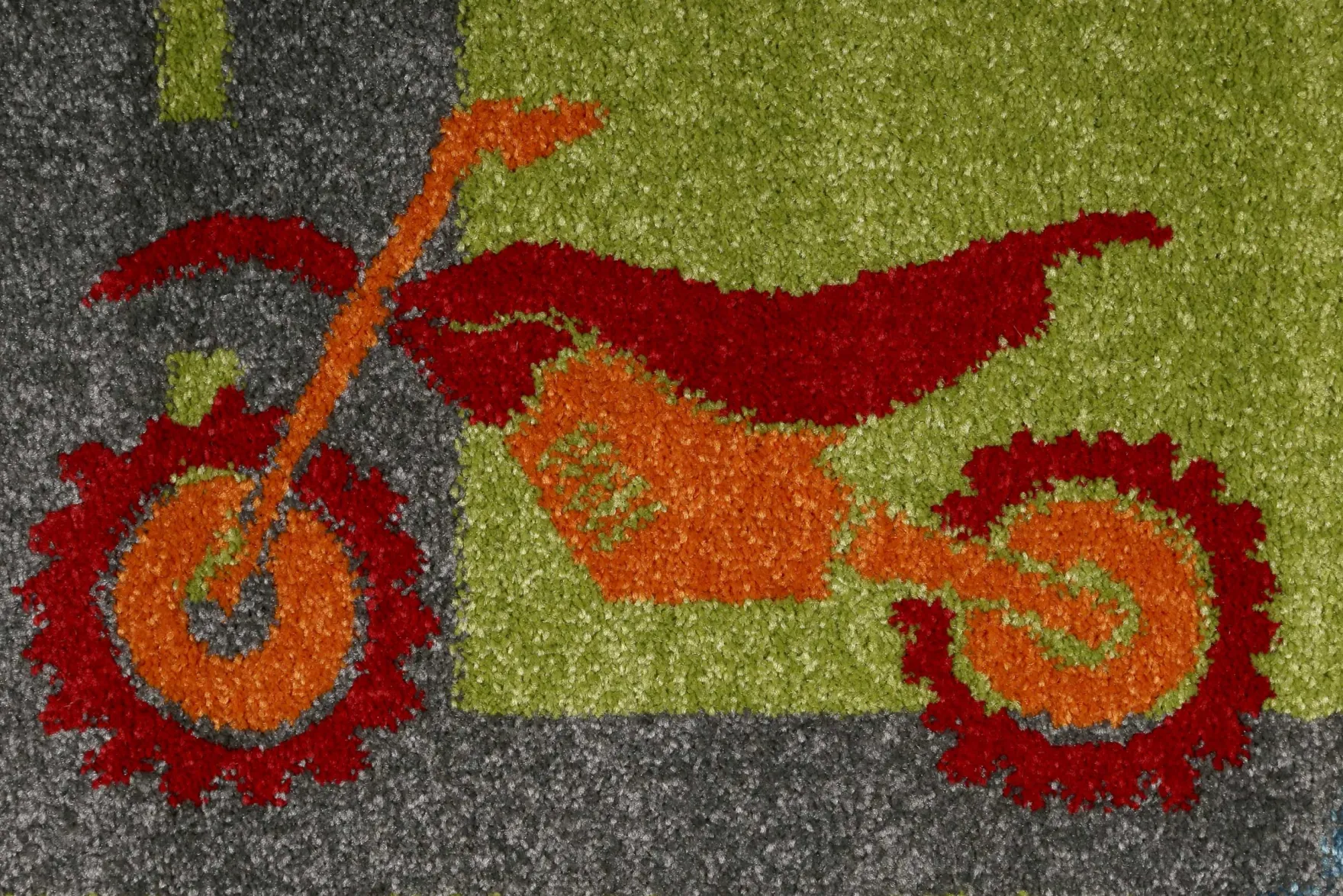 Sigikid Kinderteppich Grün Orange "Traffic"