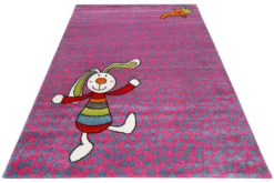 Sigikid Kinderteppich Pink Blau "Rainbow Rabbit"