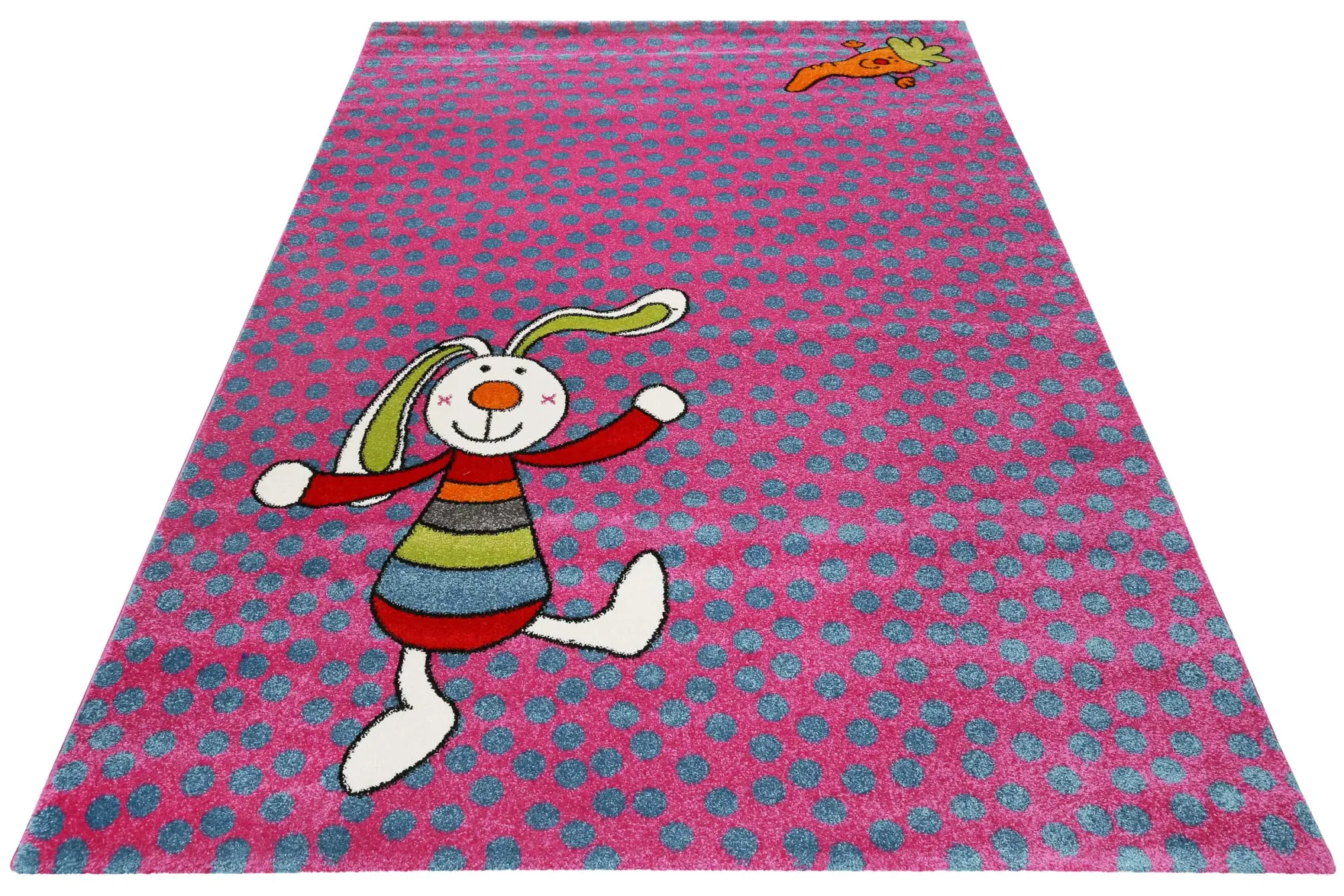 Sigikid Kinderteppich Pink Blau "Rainbow Rabbit"