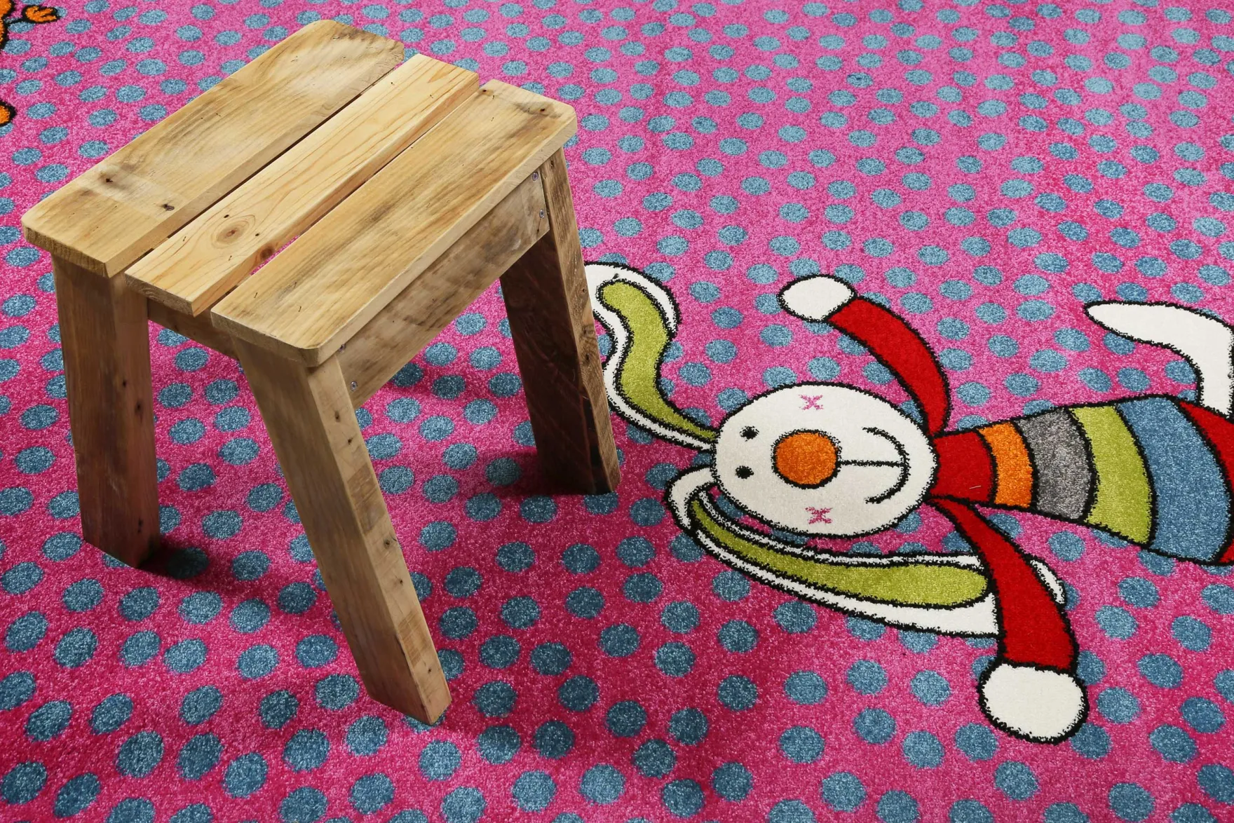 Sigikid Kinderteppich Pink Blau "Rainbow Rabbit"