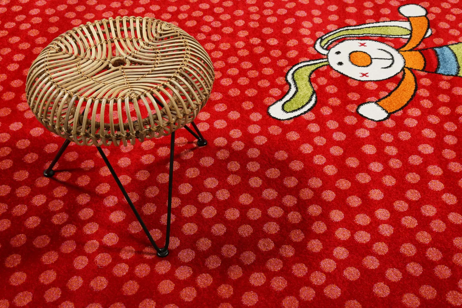 Sigikid Kinderteppich Rot "Rainbow Rabbit"