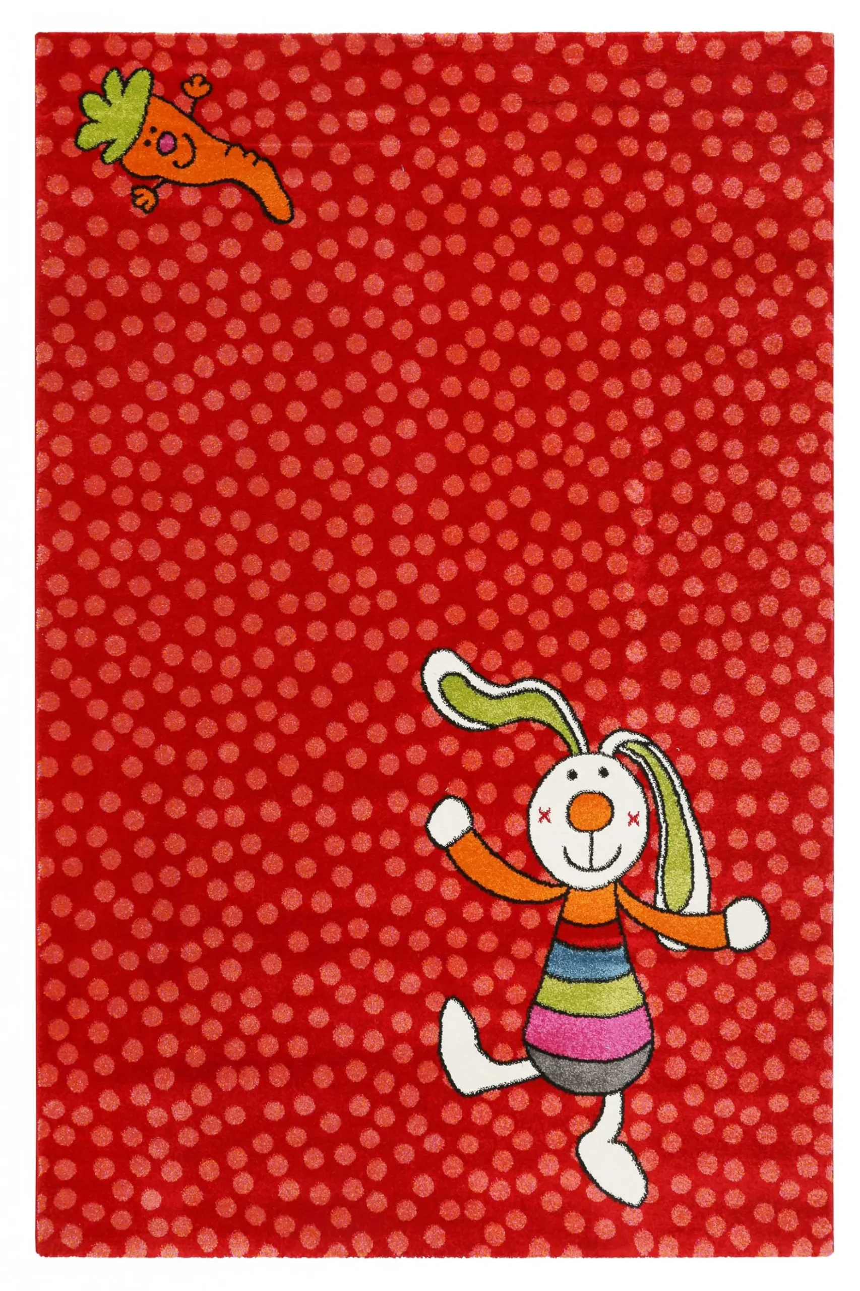 Sigikid Kinderteppich Rot "Rainbow Rabbit"