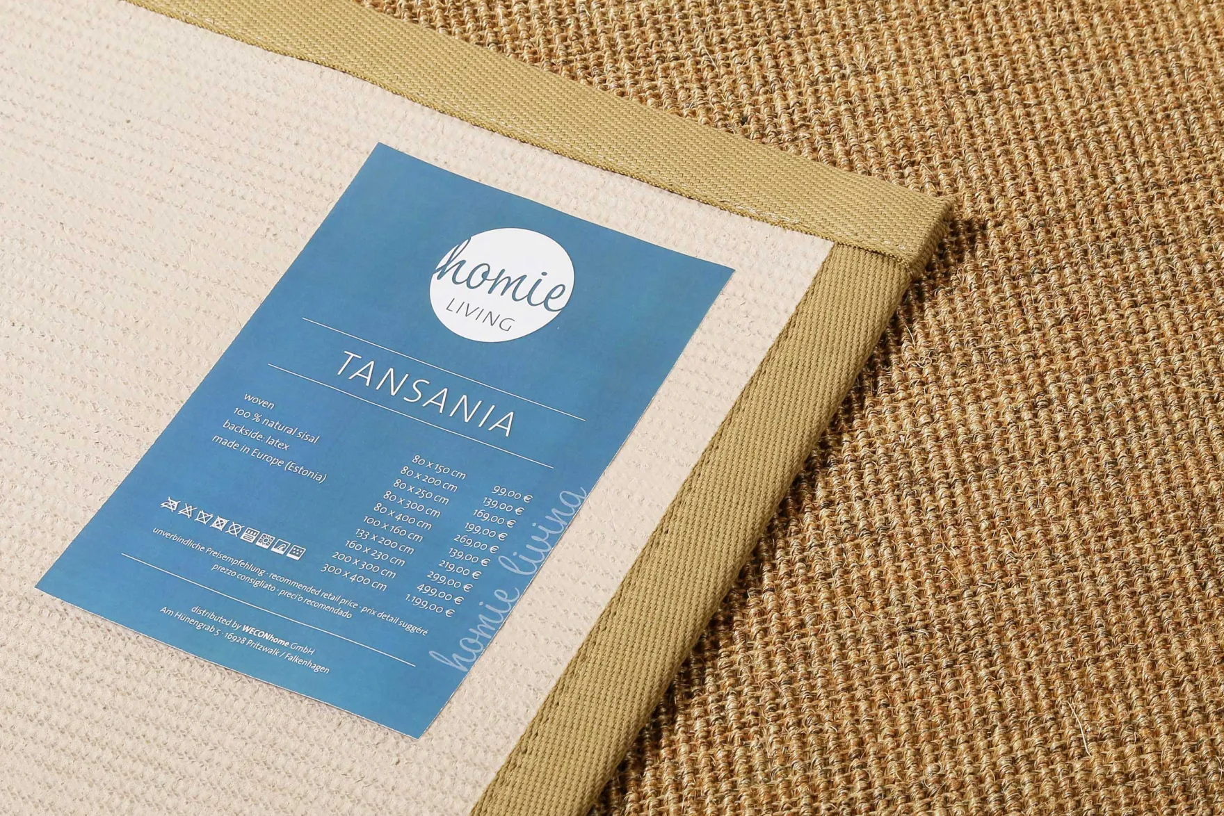 Sisal Teppich Natur "Tansania" Homie Living