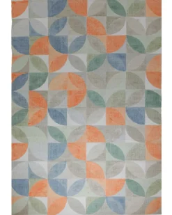 Spring Jacquard Print Teppich Baumwolle Kreisraster bunt 160x230 cm
