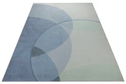 Spring Jacquard Teppich Baumwolle Kreise blau mint 160x230 cm